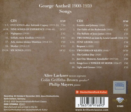 Alice Lackner, Philip Mayers - Antheil: Songs (2025) [Hi-Res]