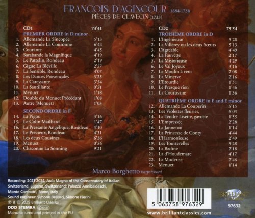 Marco Borghetto - D'agincour: Pièces de clavecin (2025) [Hi-Res]