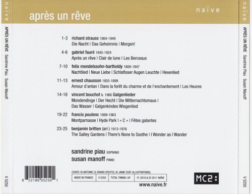 Sandrine Piau, Susan Manoff - Après un rêve (2011) CD-Rip