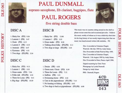 Paul Dunmall & Paul Rogers - Folks History (2009)