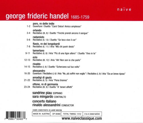 Sandrine Piau, Sara Mingardo, Rinaldo Alessandrini - Handel: Arias and Duets (2009) CD-Rip