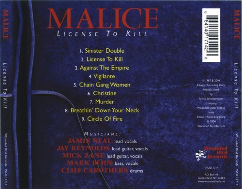 Malice - License To Kill (1987) [2004]