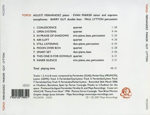 Agusti Fernandez, Evan Parker, Barry Gay, Paul Lytton - Topos (2007)