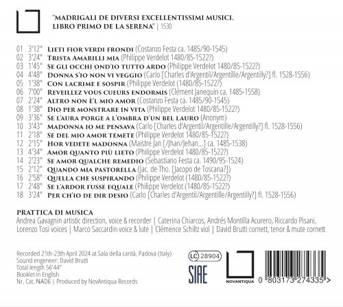 Prattica di Musica, Andrea Gavagnin - La Sirena 1530 (The First Book of Madrigals) (2025)