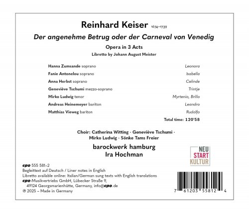 Hanna Zumsande, Fanie Antonelou, Anna Herbst, Geneviève Tschumi, Mirko Ludwig - Reinhard Keiser: Der Carneval von Venedig (2025) [Hi-Res]