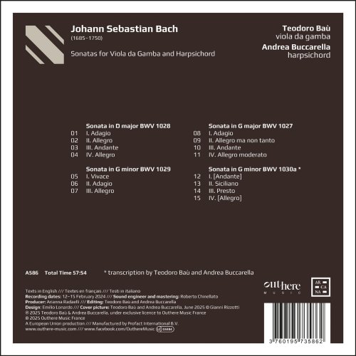 Teodoro Baù, Andrea Buccarella - J. S. Bach: Sonatas for Viola da Gamba and Harpsichord (2025) [Hi-Res]