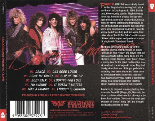 Ratt - Dancing Undercover (1986) [2014 Rock Candy Remastered]