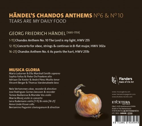 Musica Gloria, Beniamino Paganini & Nele Vertommen - Handel's Chandos Anthems No. 6 & No. 10 (2025) Hi-Res