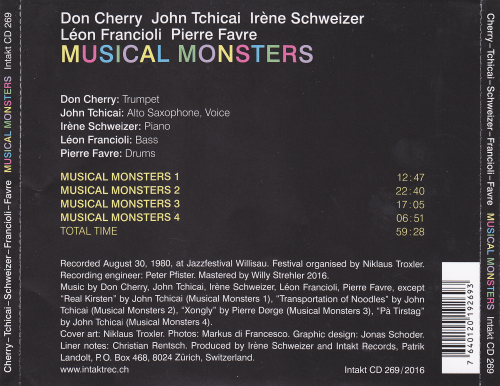 Don Cherry, John Tchicai, Irene Schweizer, Leon Francioli, Pierre Favre - Musical Monsters (2016)