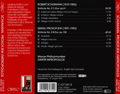 Wiener Philharmoniker, Dimitri Mitropoulos - Schumann: Symphony No. 2 / Prokofiev: Symphony No. 5 (2004)