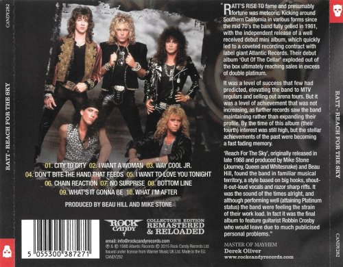 Ratt - Reach For The Sky (1988) [2015 Rock Candy Remastered]