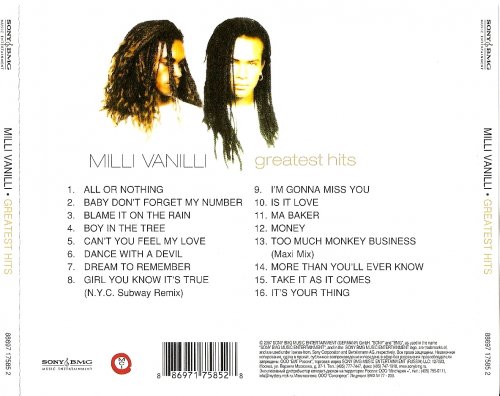Milli Vanilli - Greatest Hits (2007) CD-Rip