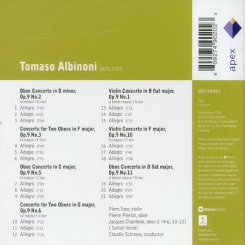 Claudio Scimone - Albinoni: Oboe & Violin Concertos (2002)