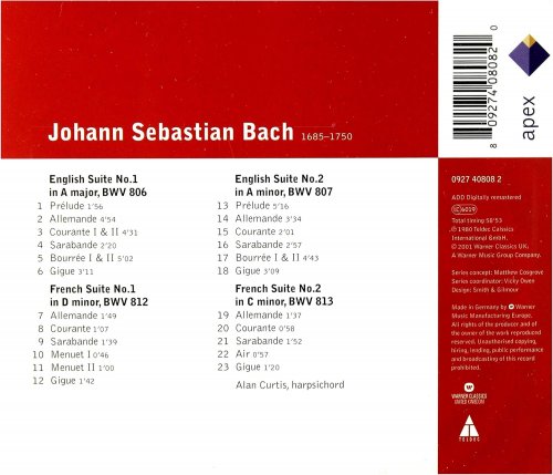 Alan Curtis - Bach: English & French Suites Nos. 1 & 2 (2002)