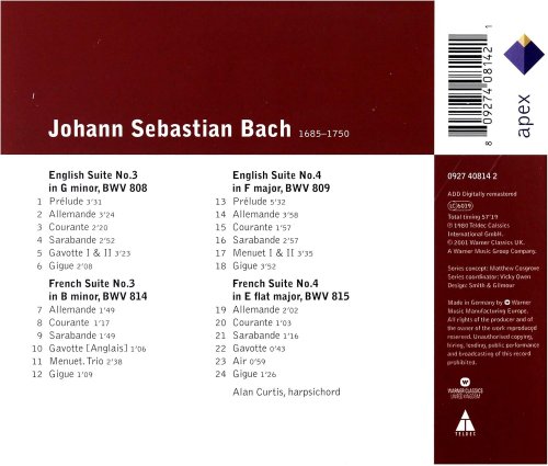 Alan Curtis - Bach: English & French Suites Nos. 3 & 4 (2002)