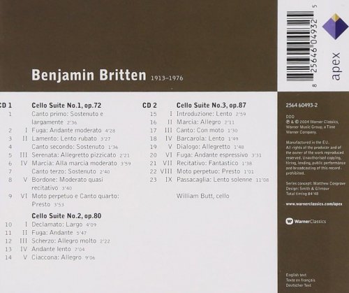 William Butt - Britten: Cello Suites (2004)