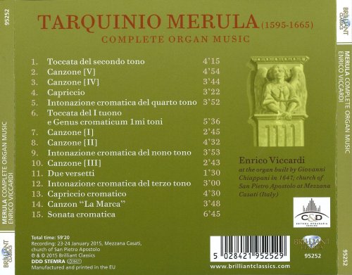 Enrico Viccardi - Tarquinio Merula: Complete Organ Music (2015) CD-Rip