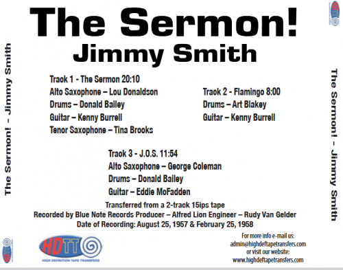 Jimmy Smith - The Sermon! (HDTT Master Tape Transfer) (2018) [DSD128]