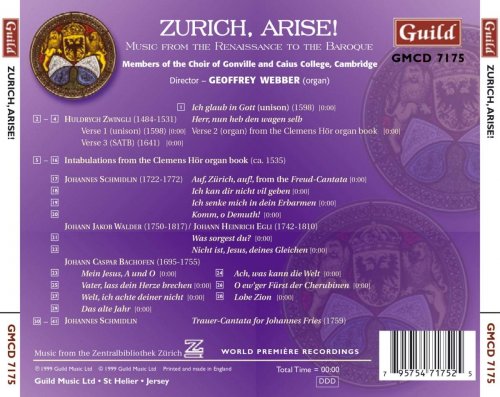 The Choir of Gonville & Caius College Cambridge - Zurich, Arise! - Music from the Renaissance to the Baroque (1999)