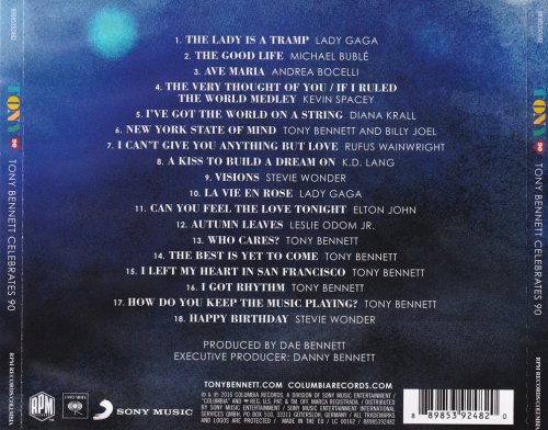 Tony Bennett, Lady Gaga, Michael Buble, Andrea Bocelli, Diana Krall, Stevie Wonder, Elton John - Tony Bennett Celebrates 90 (2016)