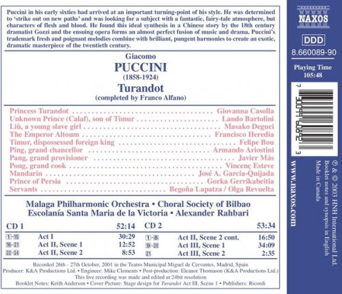 Malaga Philharmonic Orchestra, Alexander Rahbari - Puccini: Turandot (2003)