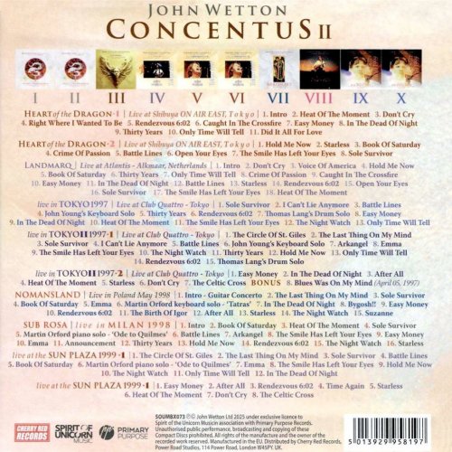 John Wetton - Concentus II: The Live Collection Vol.2 (10 CD Box) (2025)