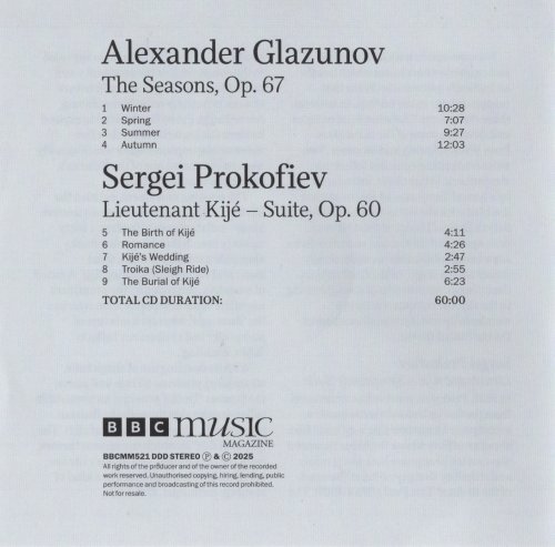 BBC Scottish Symphoyn Orchestra, Ilan Volkov - Glazunov, Prokofiev: BBC Music Magazine Christmas 2025 (vol.34 no.3) (2025)