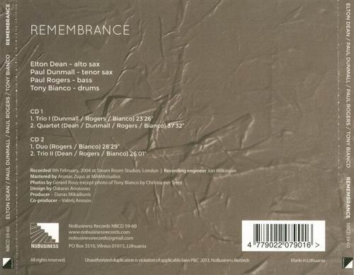 Elton Dean, Paul Dunmall, Paul Rogers, Tony Bianco - Remembrance (2013)