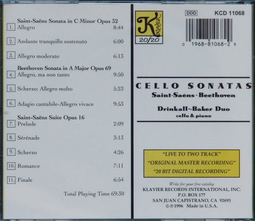 Roger Drinkall & Dian Baker - Beethoven, Saint-Saens: Cello Sonatas (1999)