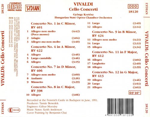 György Kertész - Vivaldi: Cello Concerti Nos. 1, 4, 7, 8, 9, 11 and 12 (1993)