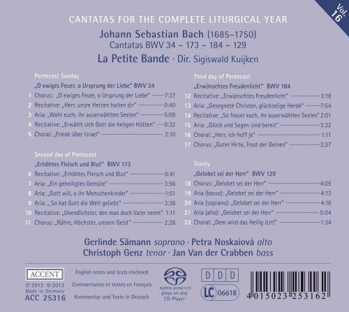 La Petite Bande, Sigiswald Kuijken - J.S. Bach: Cantatas for the Complete Liturgical Year Vol. 16 - "Pfingst-Kantaten" (2013) [SACD]