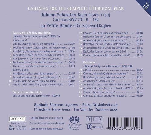 La Petite Bande, Sigiswald Kuijken - J.S. Bach: Cantatas for the Complete Liturgical Year Vol. 18 - "Himmelskönig, Sei Willkommen" (2014) [SACD]