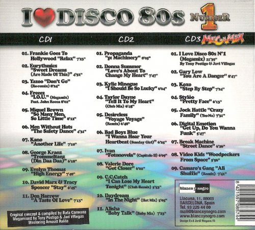 VA - I Love Disco 80s Number 1 (2015) [3CD]