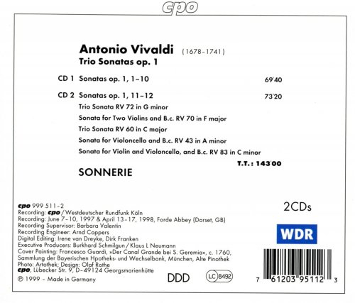 Trio Sonnerie - Vivaldi: Trio Sonatas, Op. 1 (1999)