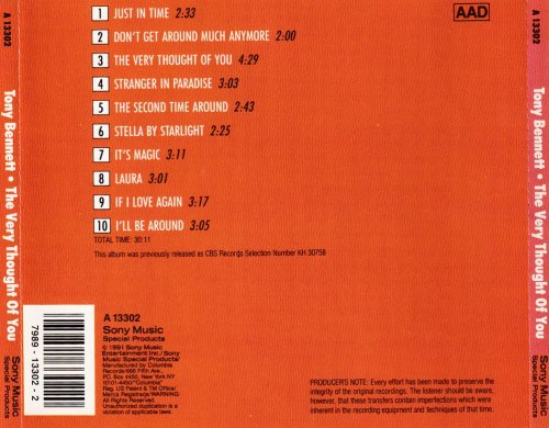 Tony Bennett - The Very Thought Of You (1991)