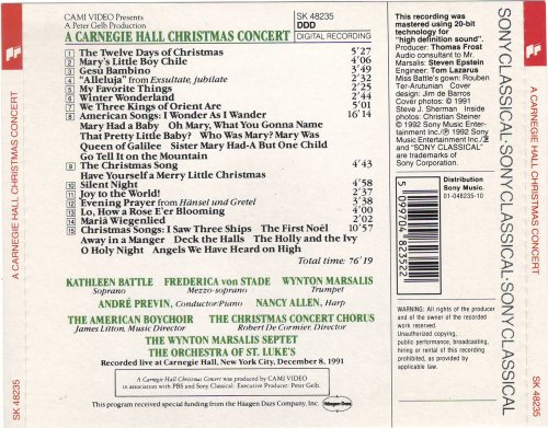 Kathleen Battle, Frederica von Stade, Wynton Marsalis, André Previn - A Carnegie Hall Christmas Concert (1992)