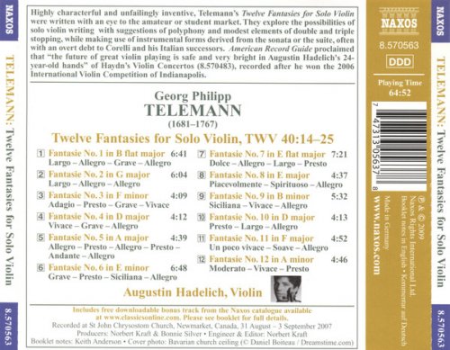 Augustin Hadelich - Telemann: Twelve Fantasies for Solo Violin (2009)