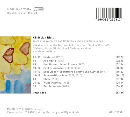 Vokalconsort of the Berliner Mädchenchor, Sabine Wüsthoff - Christian Ridil: Works for Women's & Children's Choir & Solo Songs (2026) [Hi-Res]