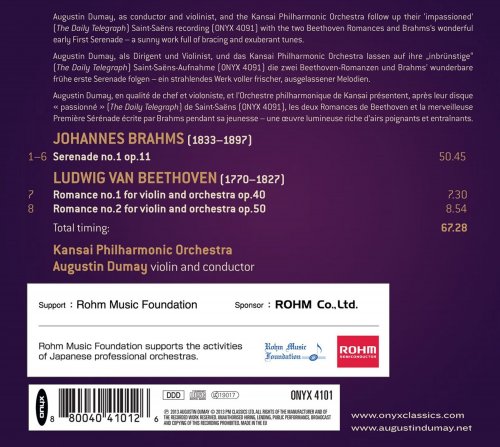 Kansai Philharmonic Orchestra, Augustin Dumay - Brahms & Beethoven (2013)