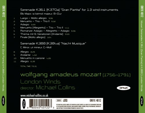 London Winds, Michael Collins - Mozart Serenades K361 'Gran Partita' & K388 (2006) [Hi-Res]