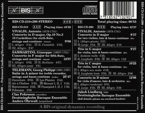 Drottningholm Baroque Ensemble - Recorder Concerti and Italian Lute Works by Vivaldi, Sammartini & Telemann (1995)