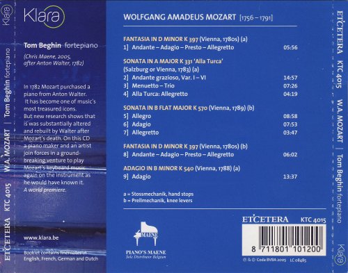 Tom Beghin - Mozart: Sonatas KV 331 'Alla Turca' & KV 570 | Fantasia KV 397 | Adagio KV 540 (2006)