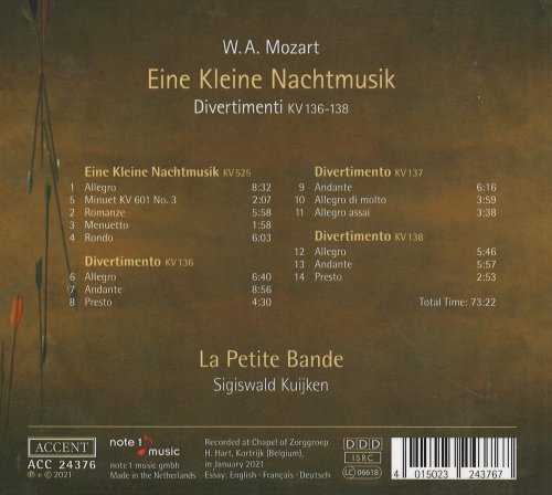 La Petite Bande, Sigiswald Kuijken - Mozart: Eine kleine Nachtmusik (2021)
