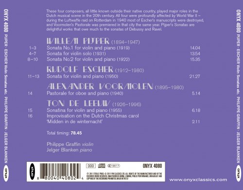 Philippe Graffin, Jelger Blanken - Pijper & Escher: Violin Sonatas (2011)