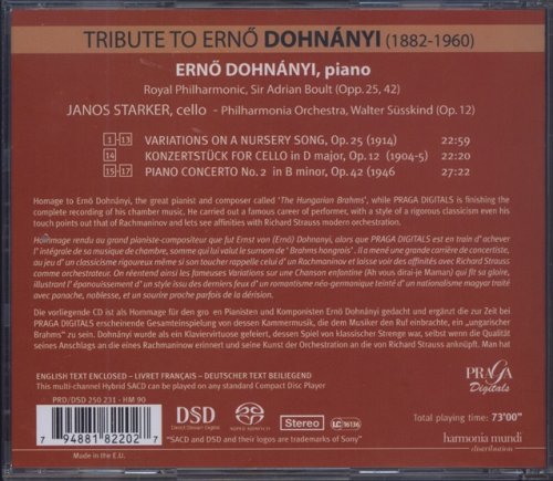 Erno Dohnanyi, Janos Starker - Dohnányi: Variations on a Nursery Song (1957) [2008 DSD]