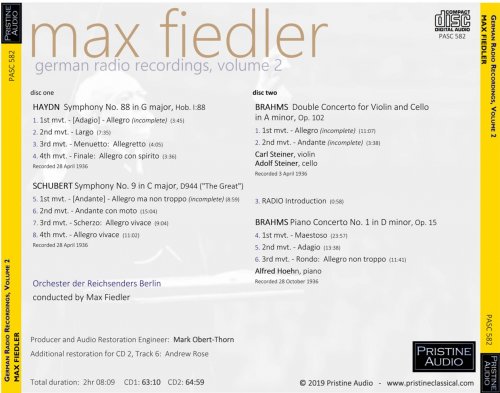 Max Fiedler - German Radio Recordings Vol. 2: Haydn, Schubert and Brahms (1936) [2019]