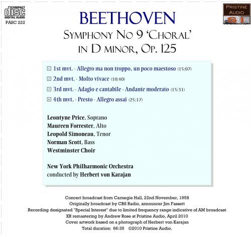 Herbert von Karajan - Karajan In New York Vol. 1: Beethoven Symphony No. 9 (1958) [2010]