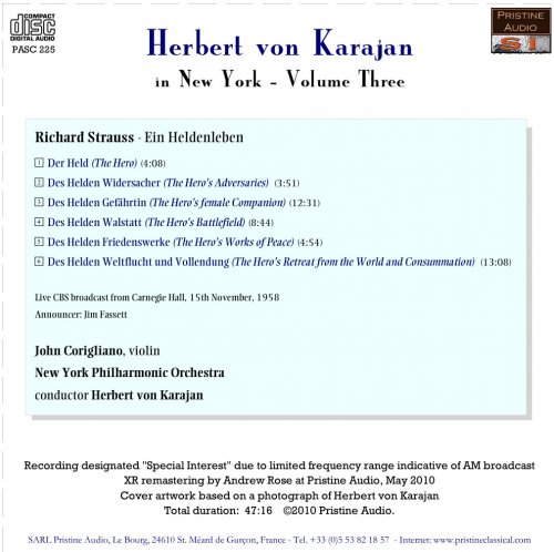 Herbert von Karajan - Karajan In New York Vol. 3: R. Strauss - Ein Heldenleben (1958) [2010]