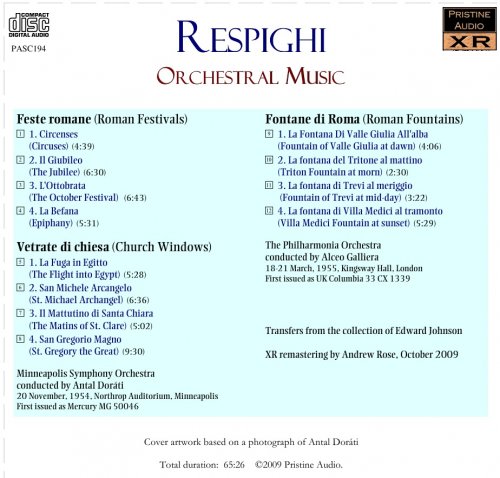 Antal Dorati & Alceo Galliera - Respighi: Orchestral Music (1955) [2009]