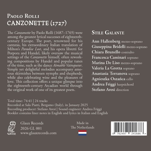 Stile Galante, Stefano Aresi - Canzonette (1727) (2026) [Hi-Res]